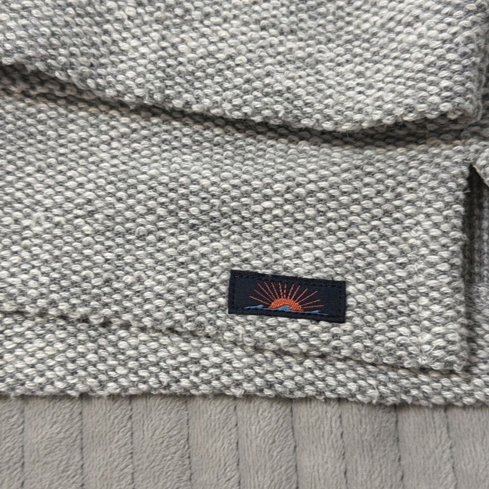 Faherty Whitewater Beach Hoodie Mens XL Gray Waffle Knit Pullover Sweater - Picture 2 of 8